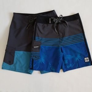 Lot 2 GUC Ocean Current Big Boy Surf Shorts 12